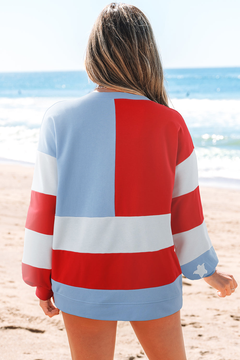USA FLAG PATCH SWEATER TOP