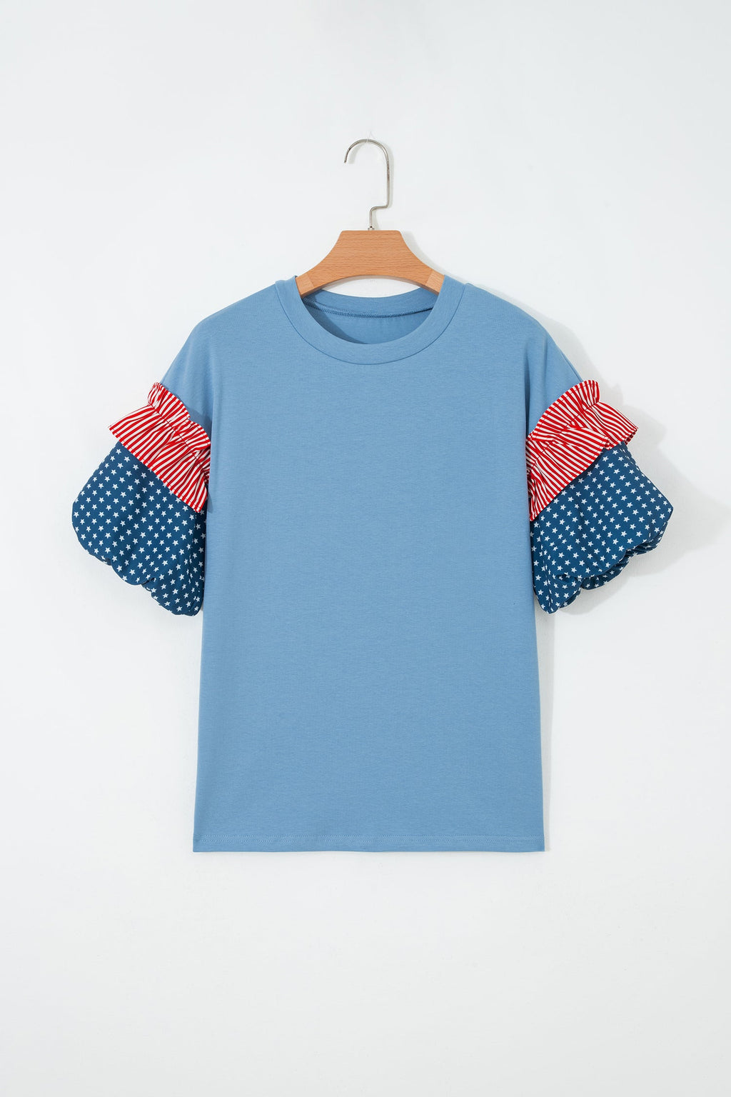 STARS & STRIPES PUFF SLEEVE TOP