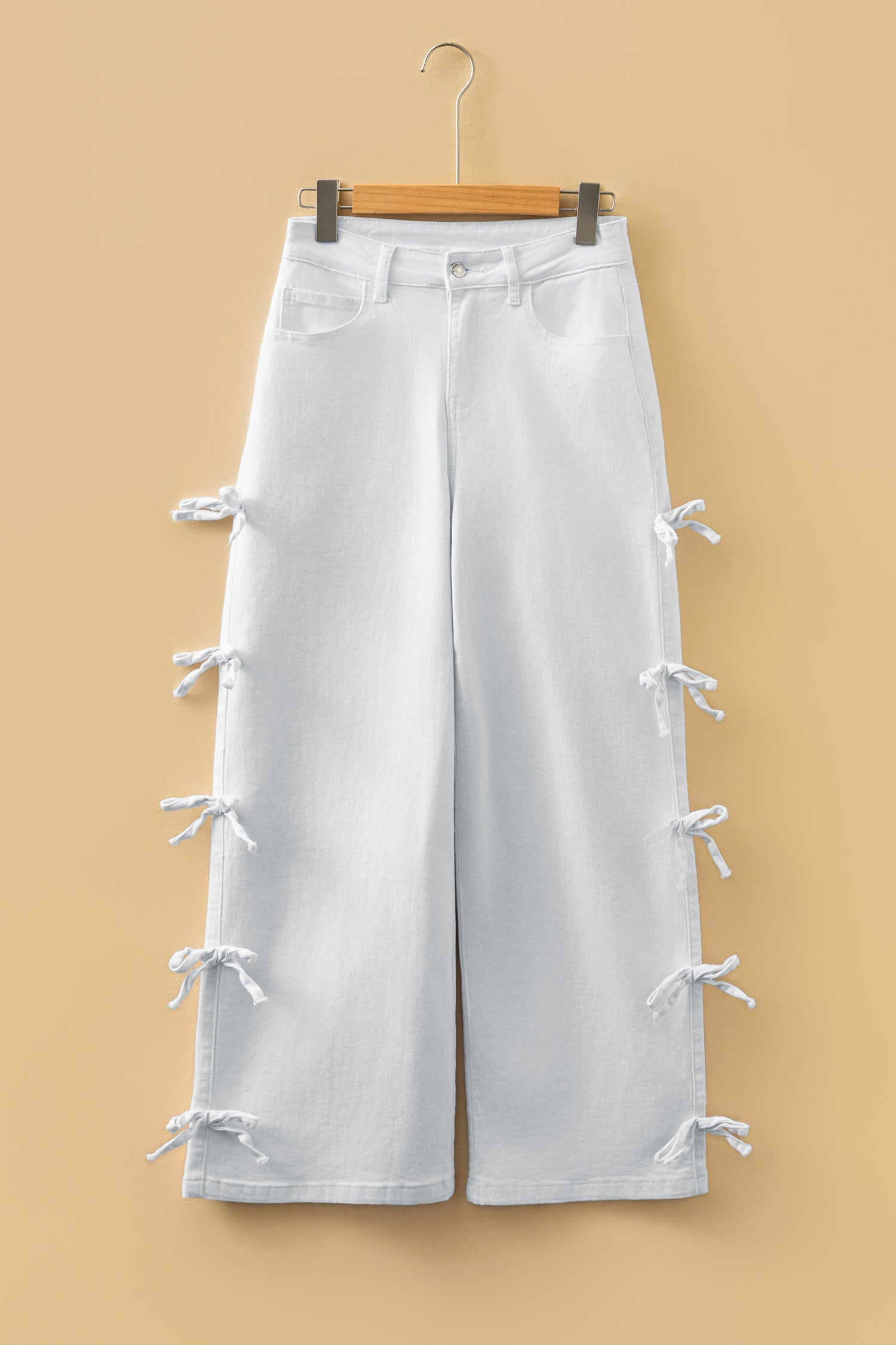 WHITE BOW KNOW DENIM