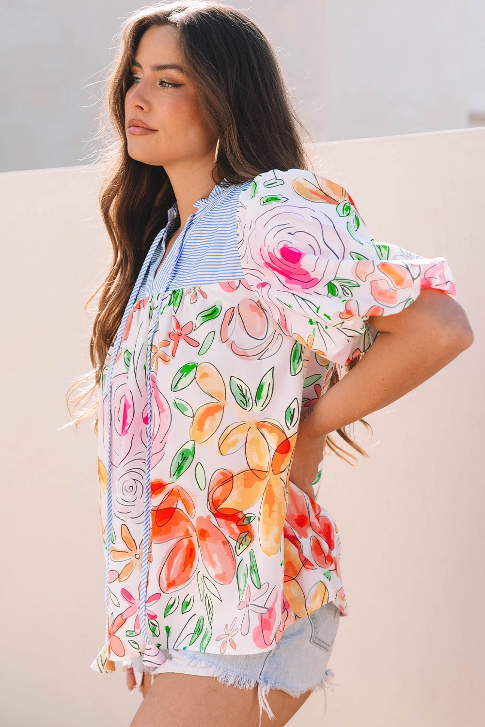 CHATEAU ROSE STRIPE TOP