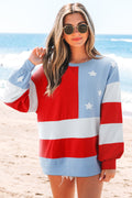 USA FLAG PATCH SWEATER TOP