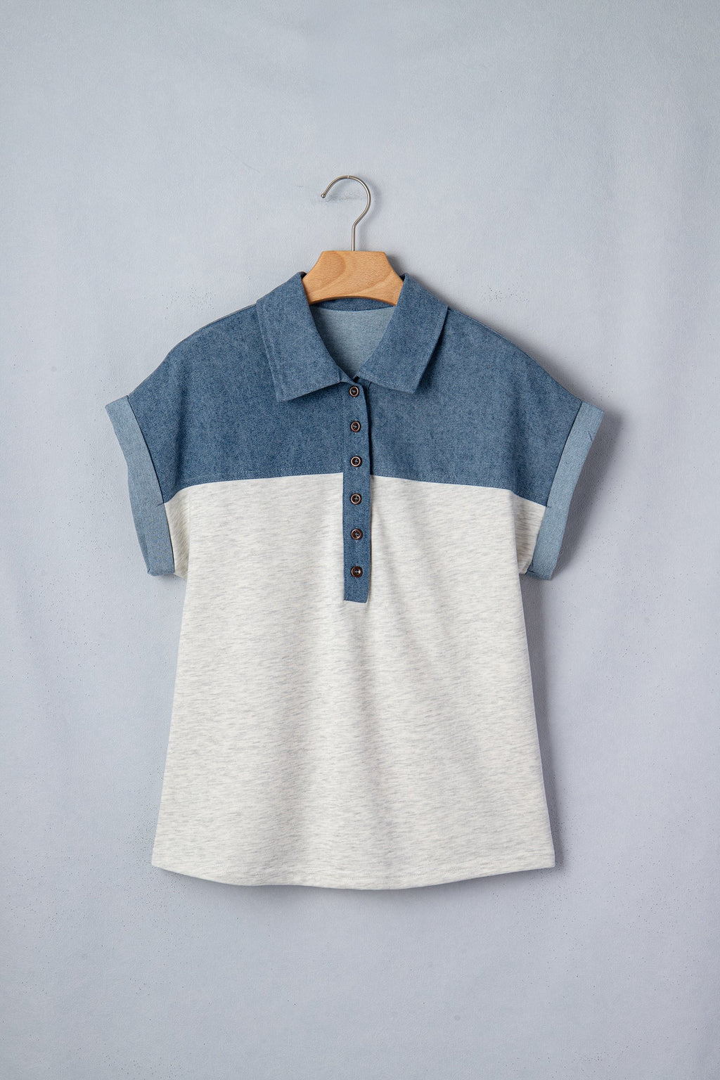 COLORBLOCK DENIM TOP