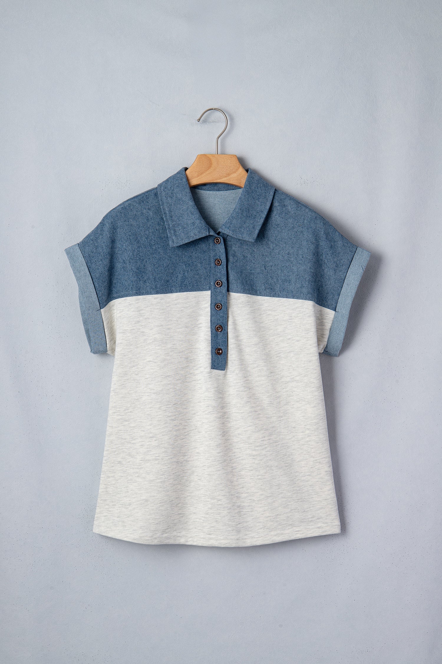 COLORBLOCK DENIM TOP