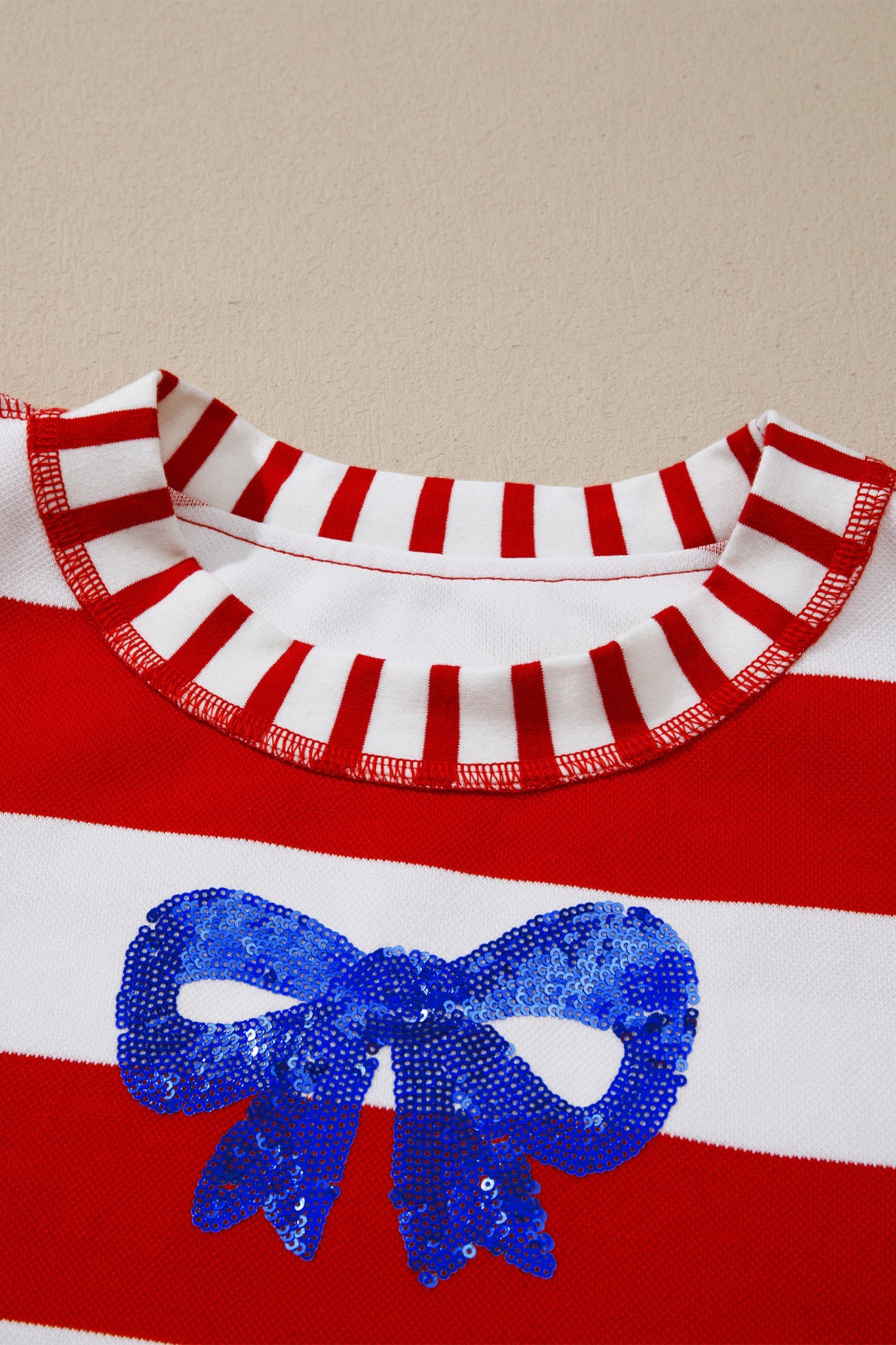 BOW STRIPED AMERICANA TOP