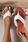 White Braided Strap Sandals