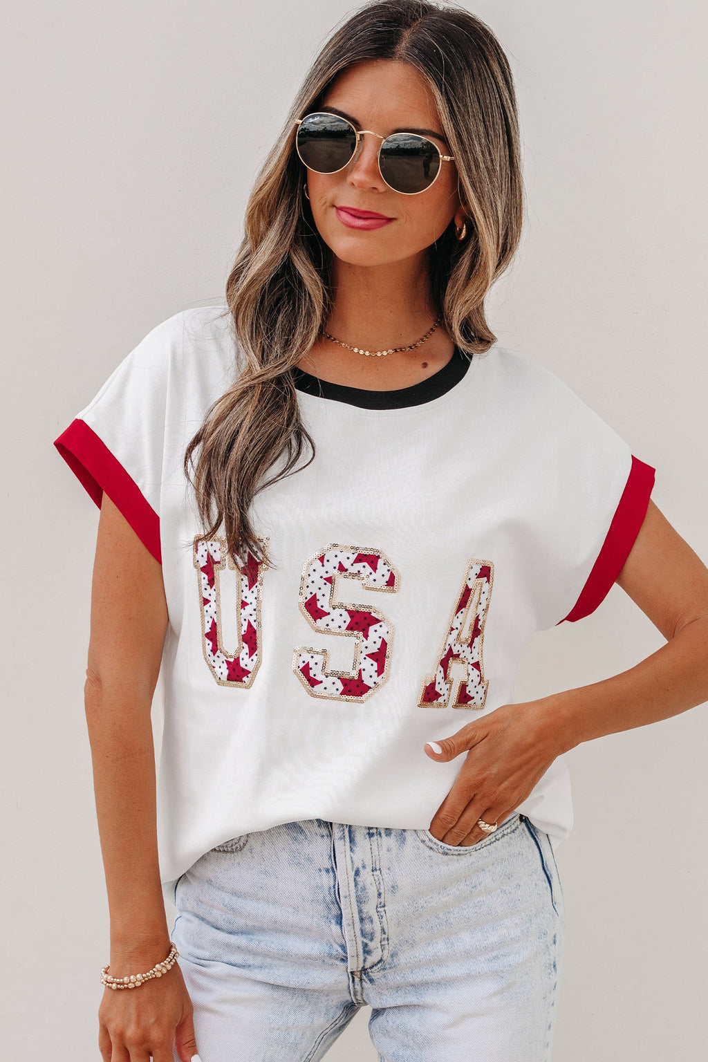 SEQUIN USA TOP