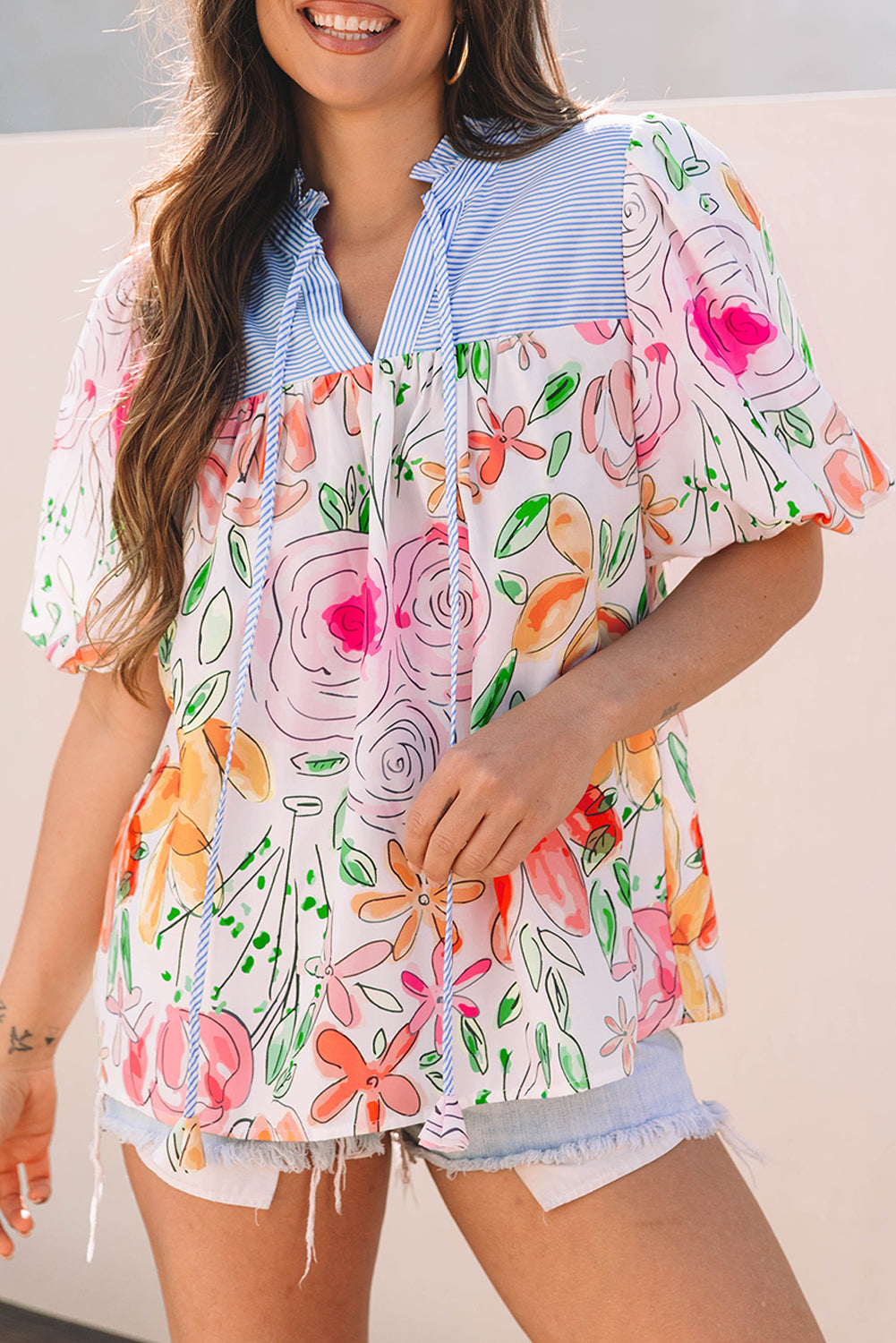 CHATEAU ROSE STRIPE TOP