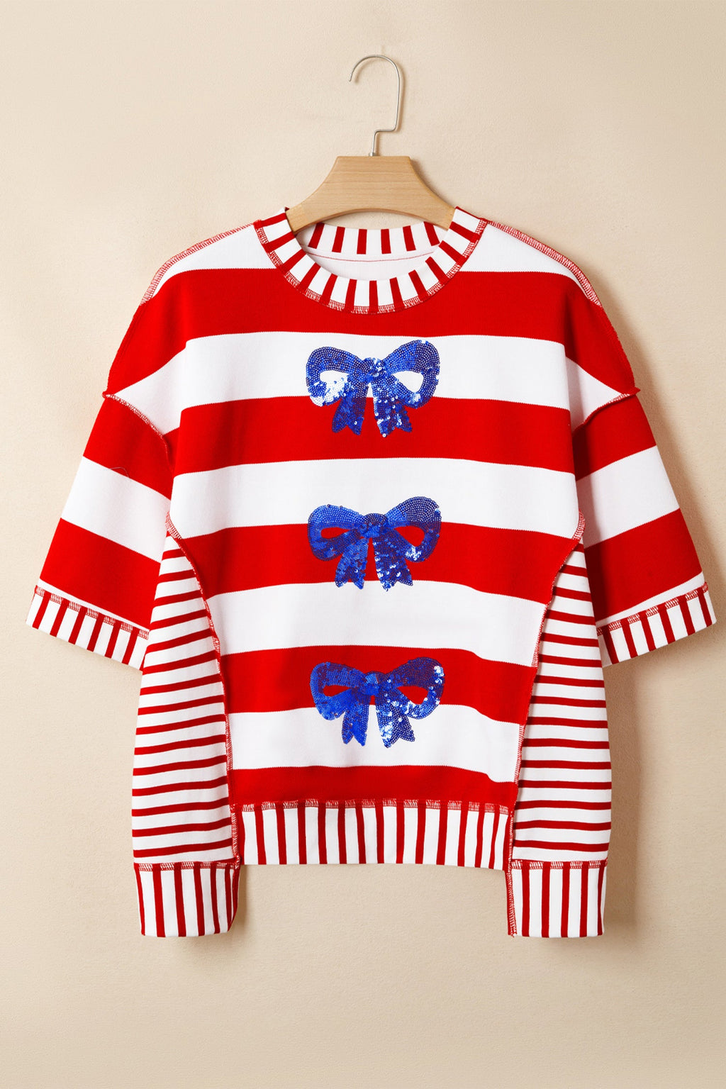 BOW STRIPED AMERICANA TOP