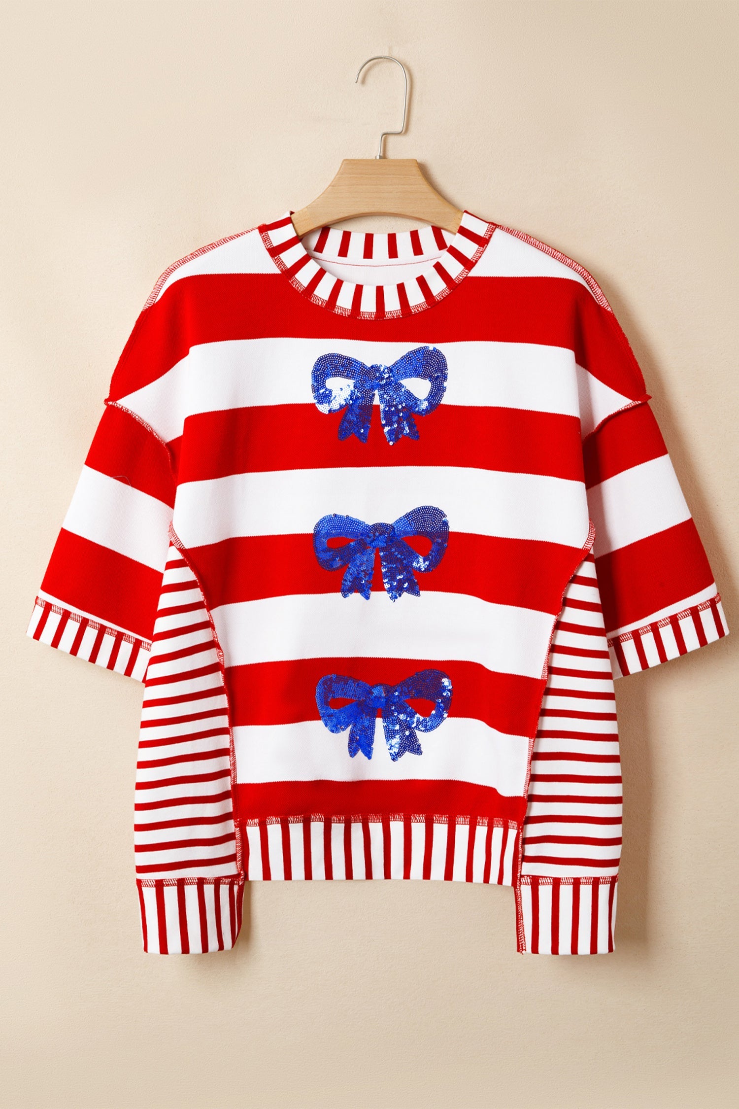 BOW STRIPED AMERICANA TOP