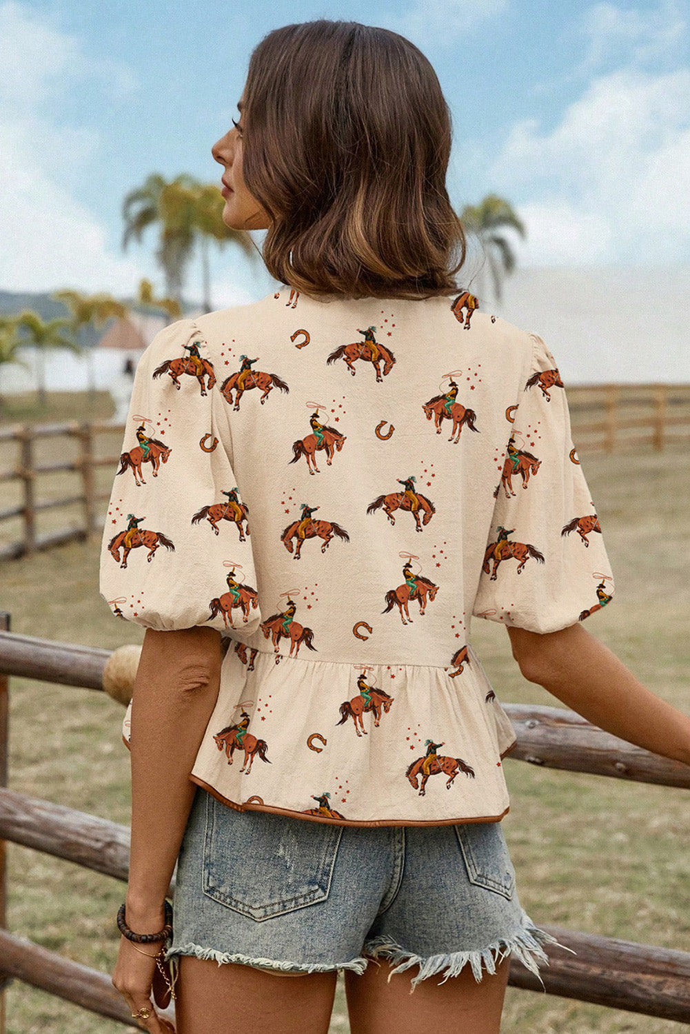 APRICOT COWBOY TOP