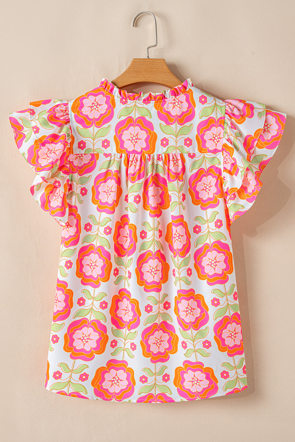 ROSE CHAMPAGNE FLORAL TOP