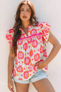ROSE CHAMPAGNE FLORAL TOP