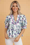 ELISE FLORAL PURPLE TOP