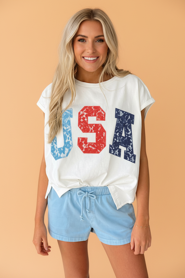PLAIN USA T-SHIRT TOP