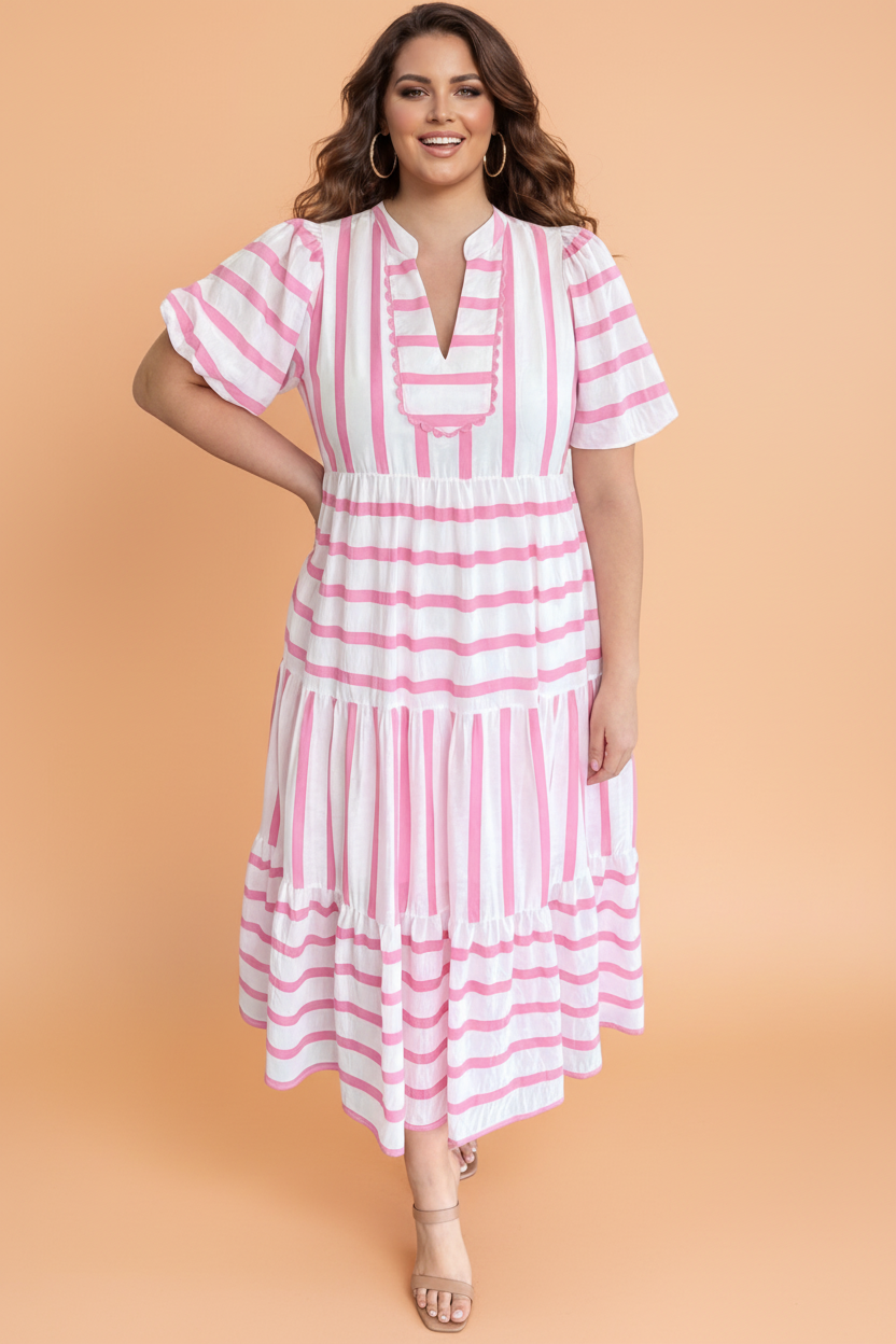 BREEZY PINK BEACH DRESS