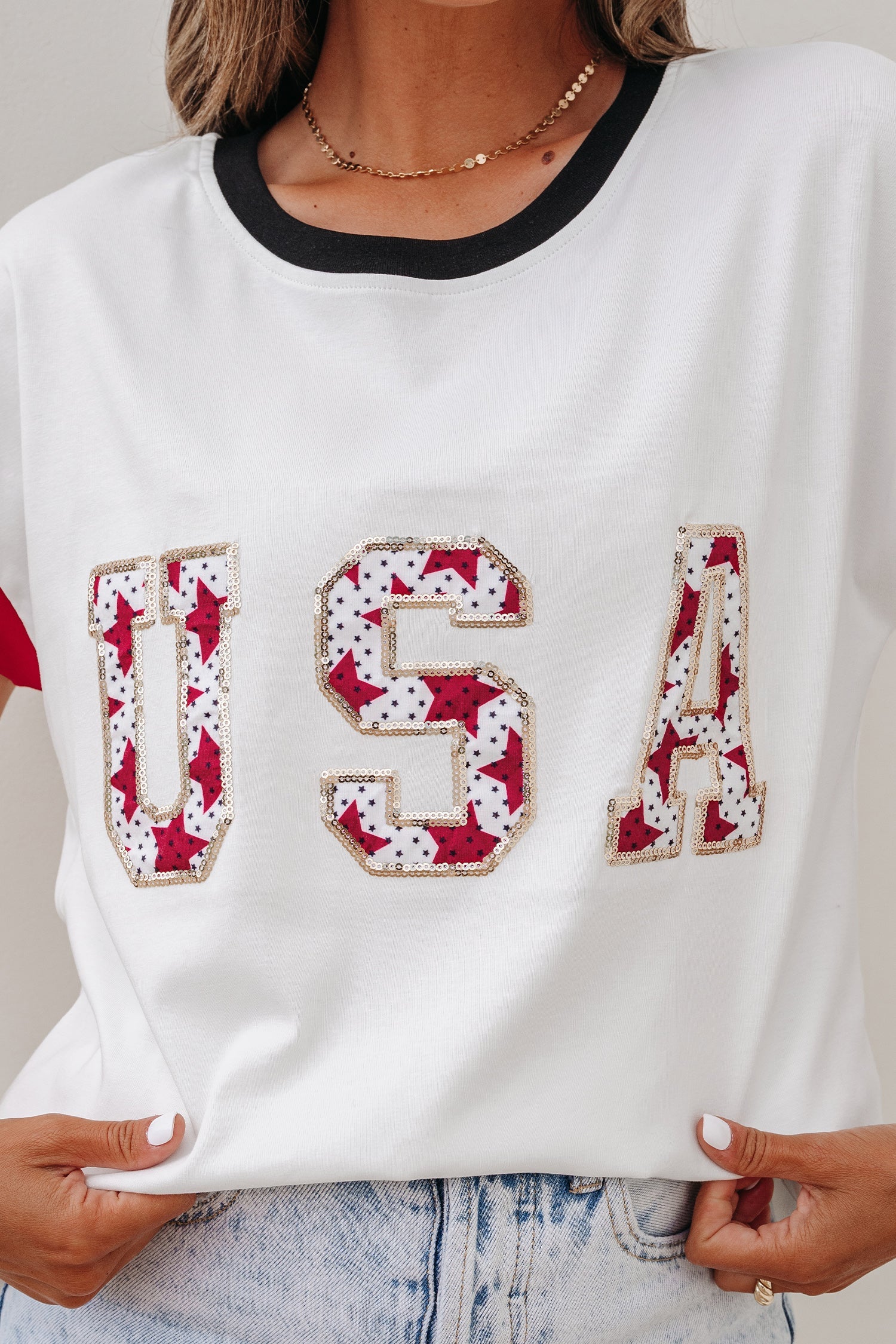 SEQUIN USA TOP