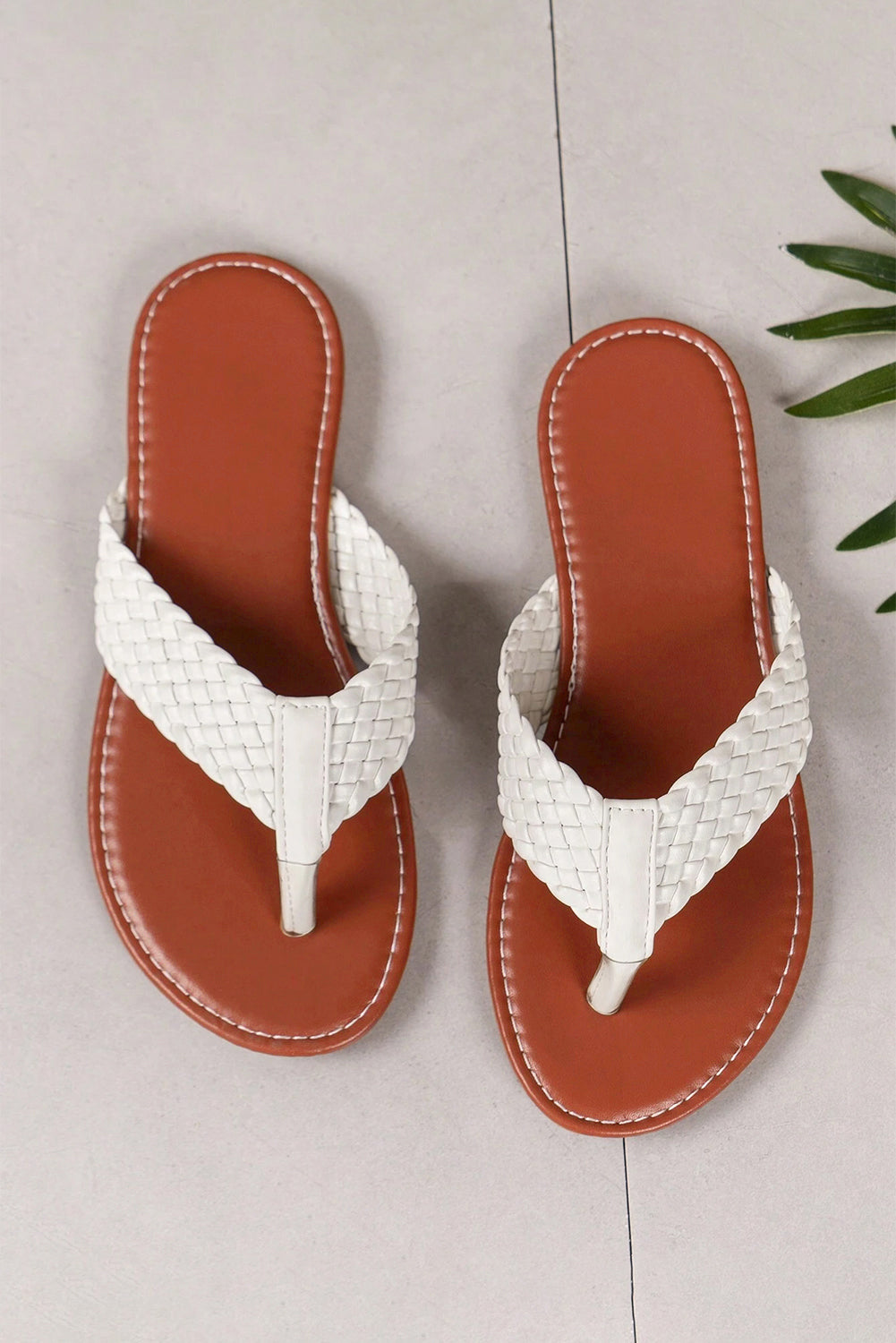 White Braided Strap Sandals