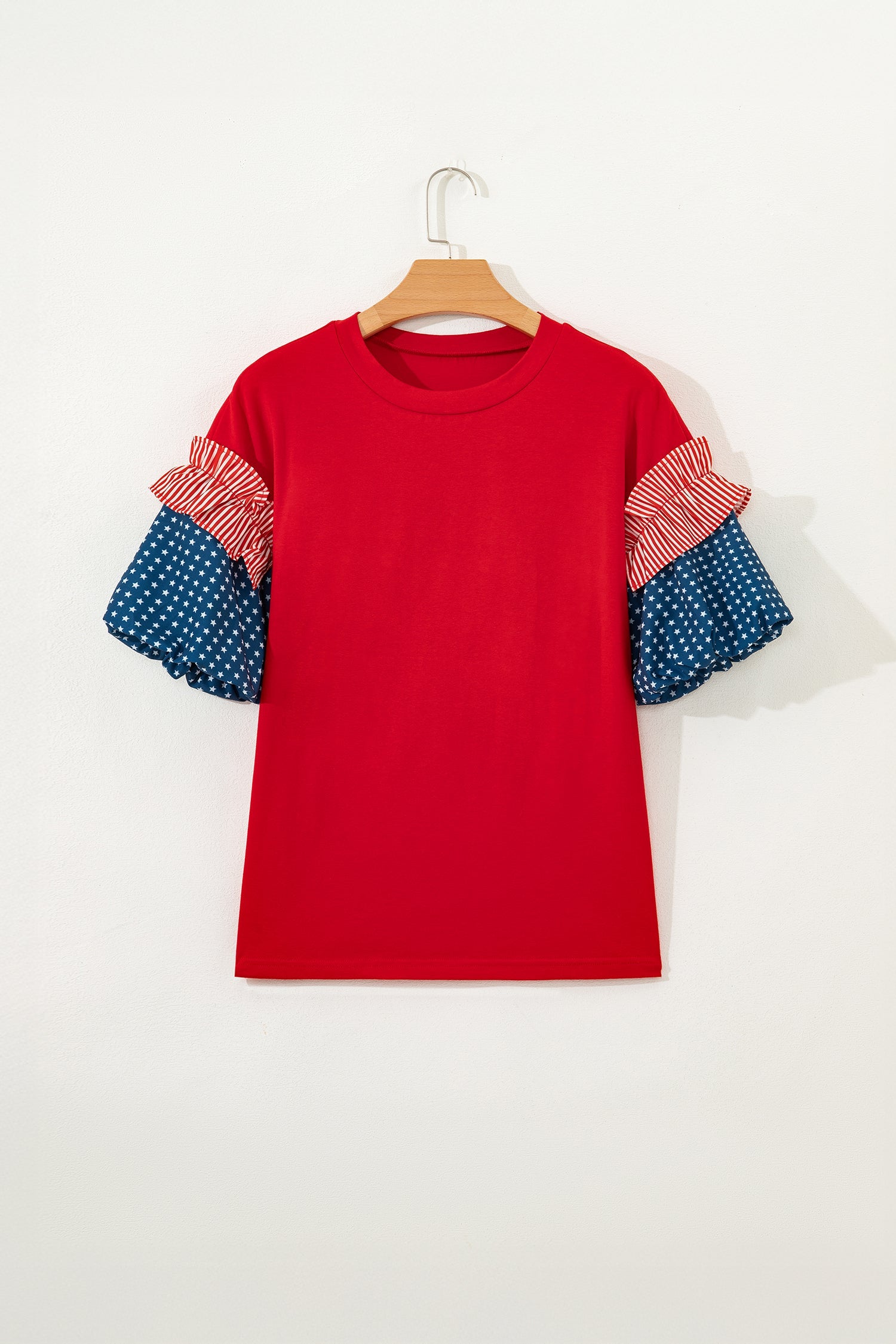 STARS & STRIPES PUFF SLEEVE TOP