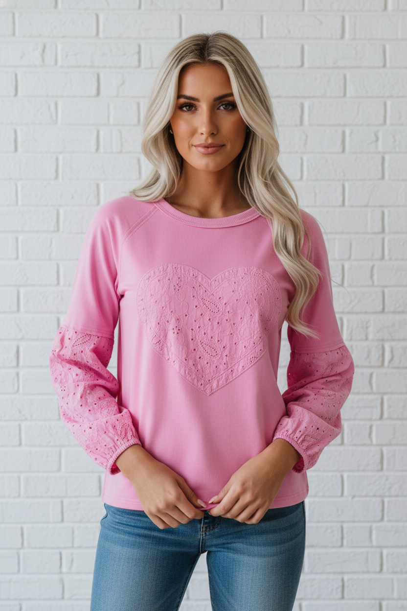 ABBY HEART SWEATER TOP