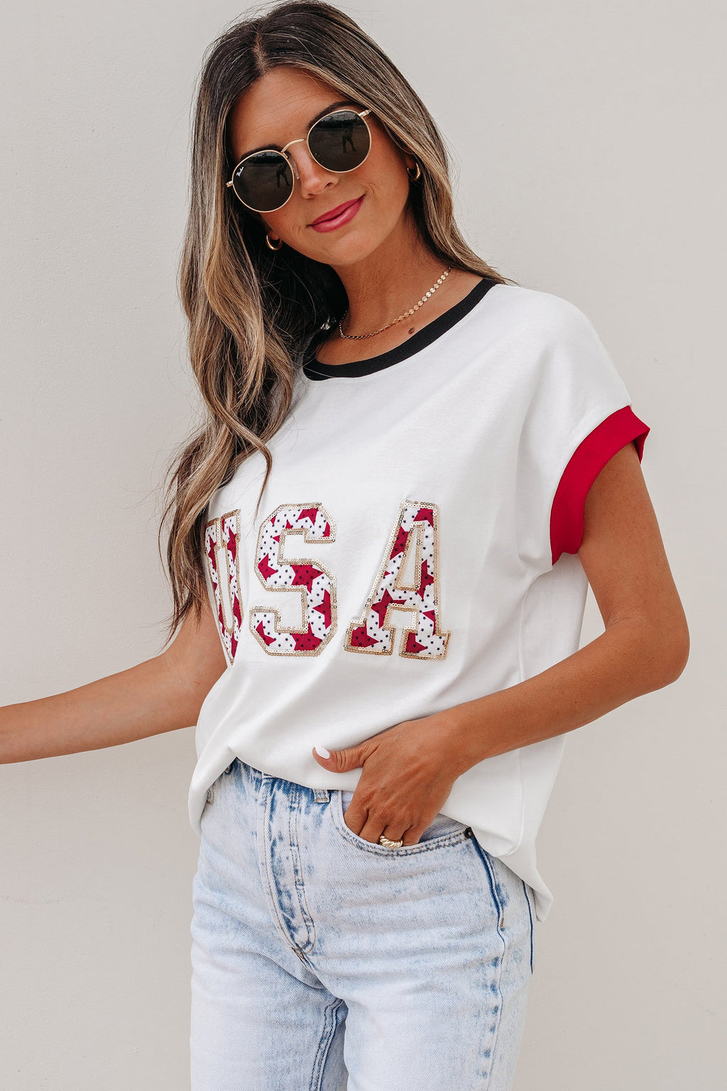 SEQUIN USA TOP