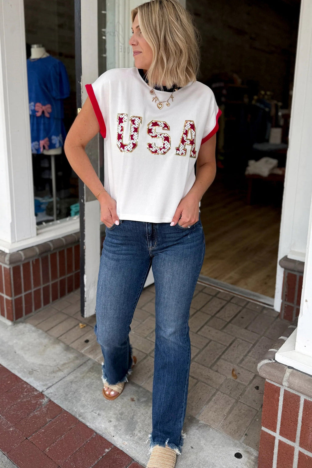 SEQUIN USA TOP