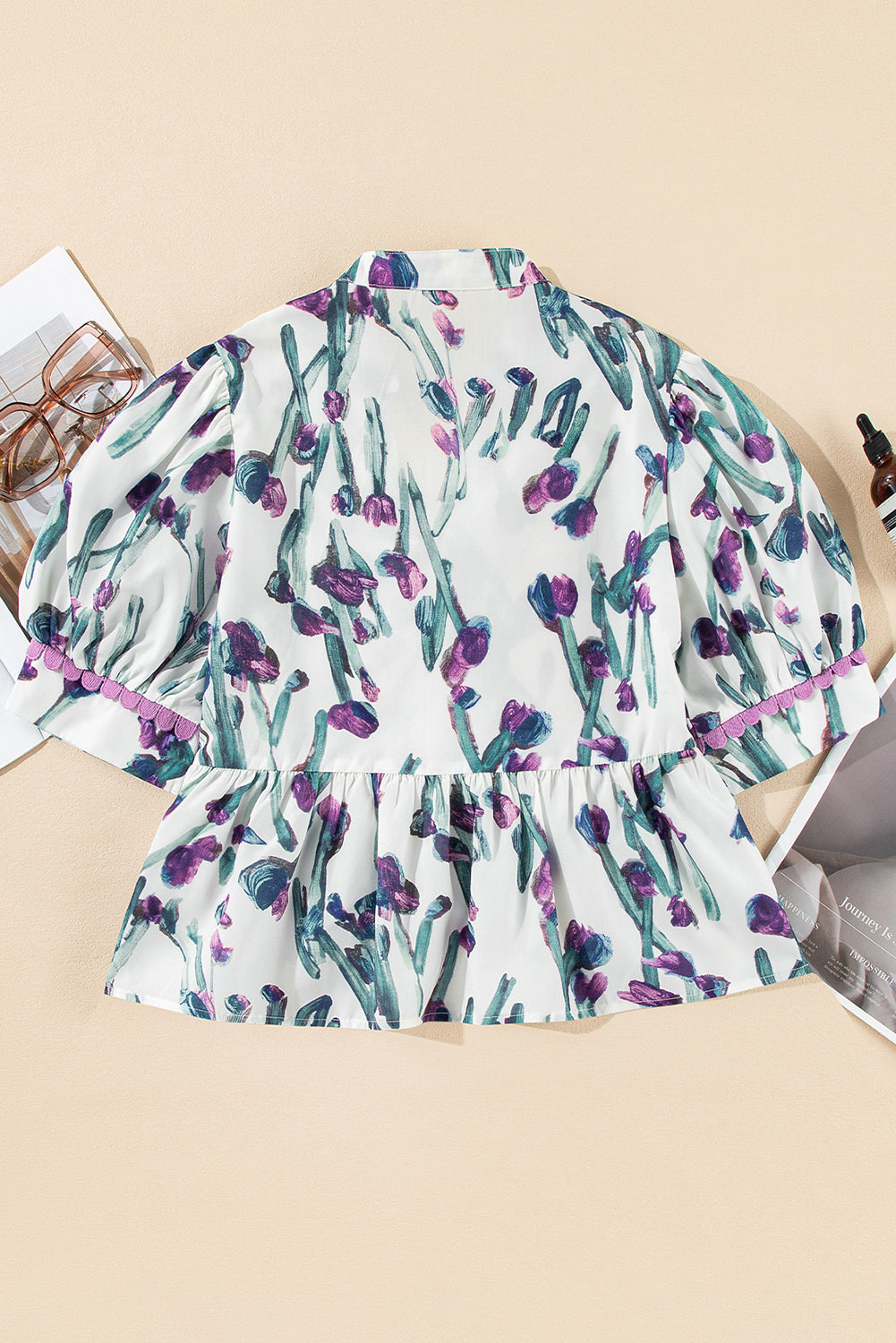 ELISE FLORAL PURPLE TOP