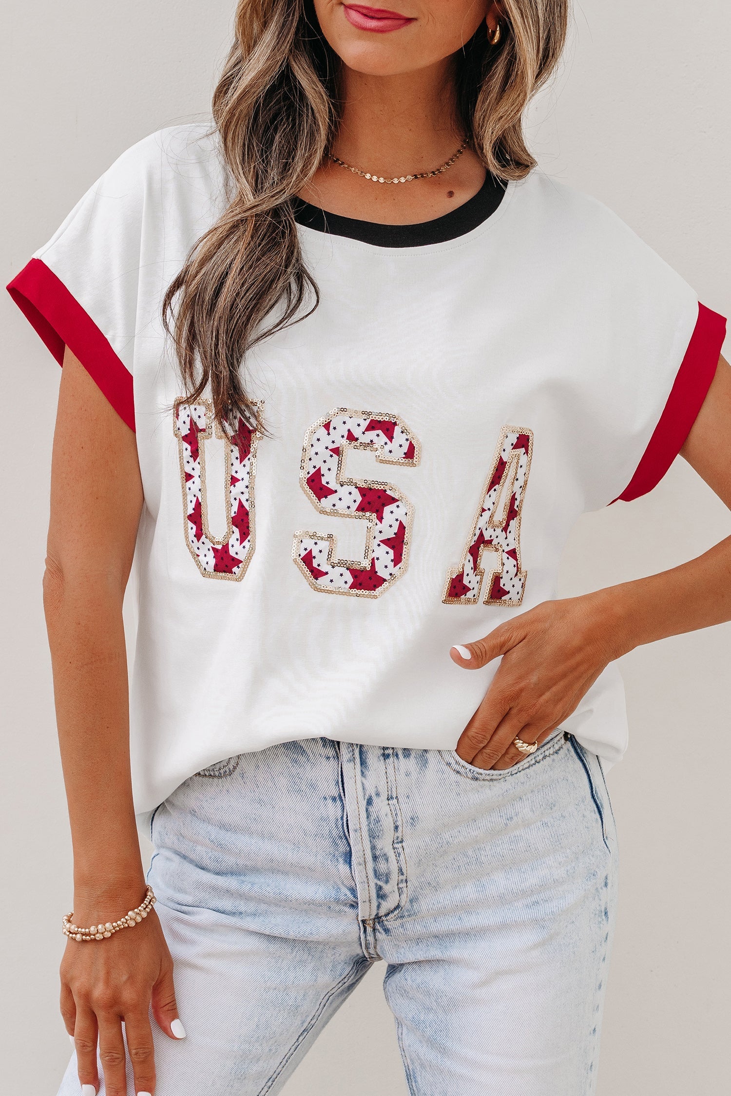 SEQUIN USA TOP