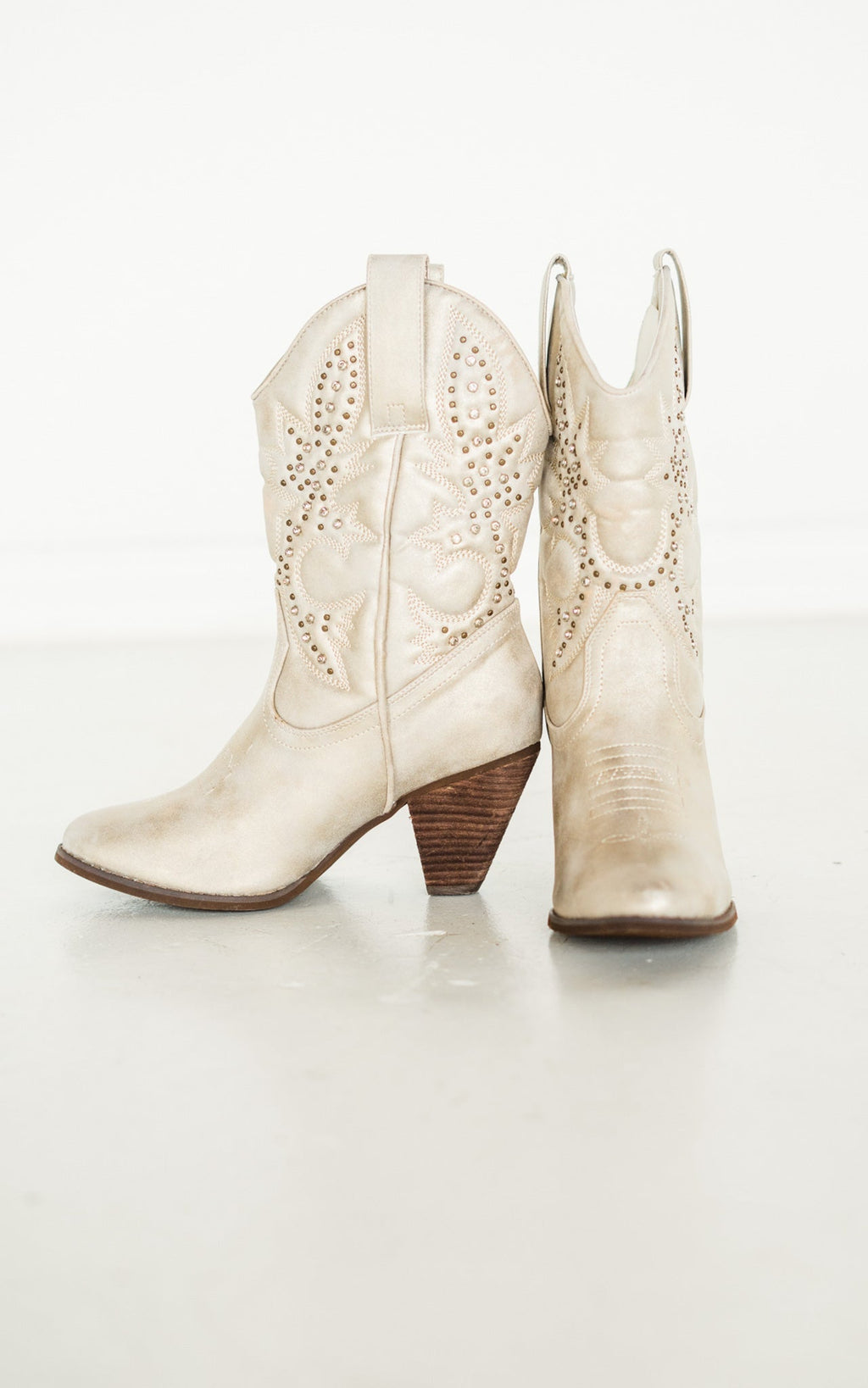 Houston Studded Boots in Champagne