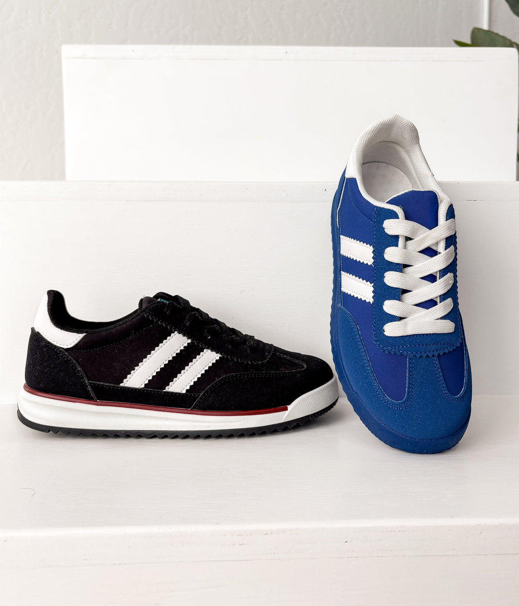 Tokyo Dual Stripe Sneakers in Black