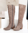 Tarian Tall Suede Boot in Taupe