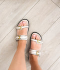 Tess Sandal in Cream